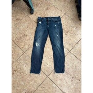 Mother The Looker Ankle Fray Distressed Jeans 27